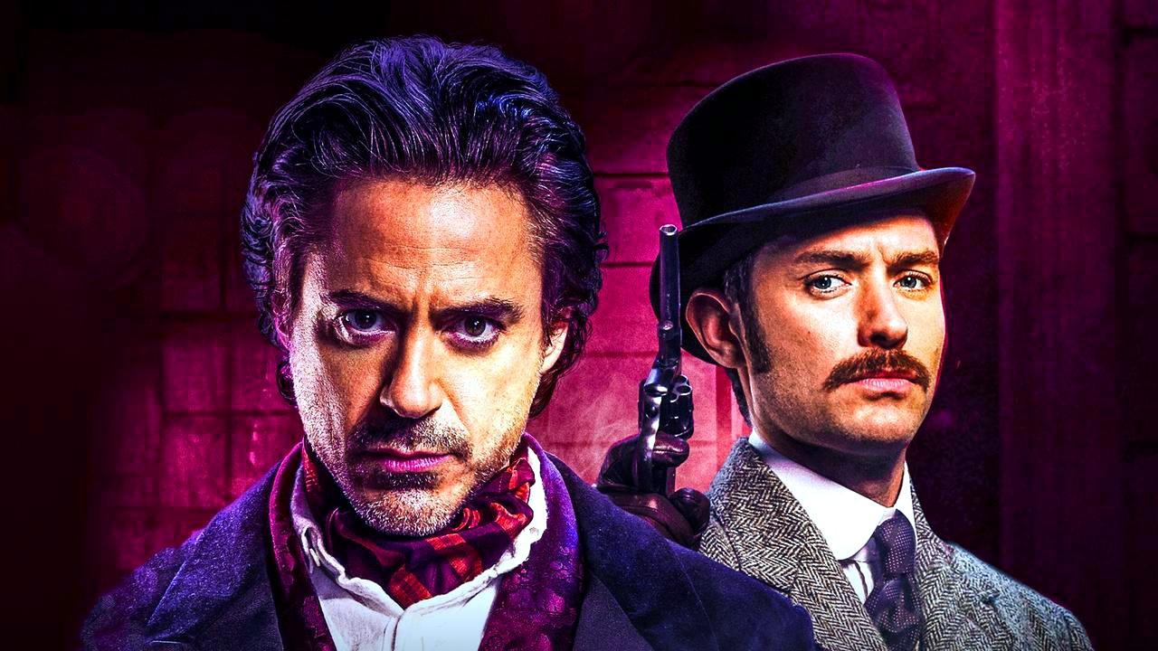 Robert Downey Jr. as Sherlock Holmes and Jude Law as John Watson.
