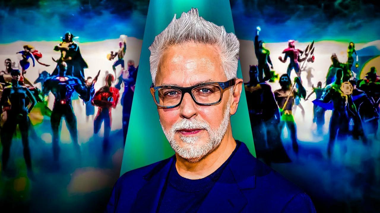 James Gunn with DC superheroes