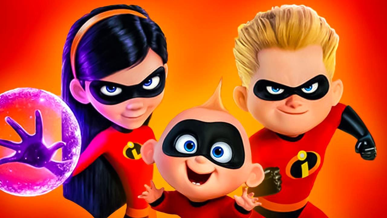 Disney's Incredibles superheroes Violet, Dash, and Jack-Jack