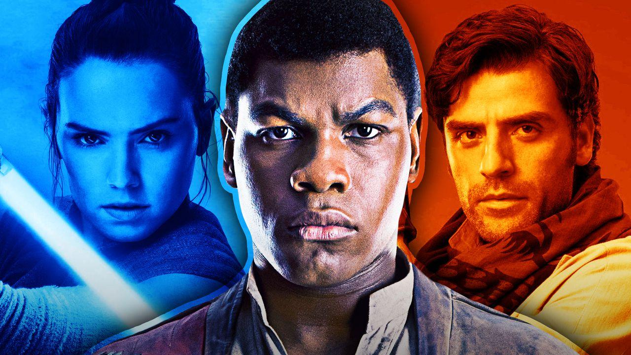 Daisy Ridley Rey, John Boyega Finn, Oscar Isaac Poe