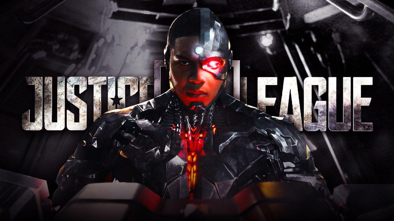 Ray Fisher as Cyborg, Justice League logo