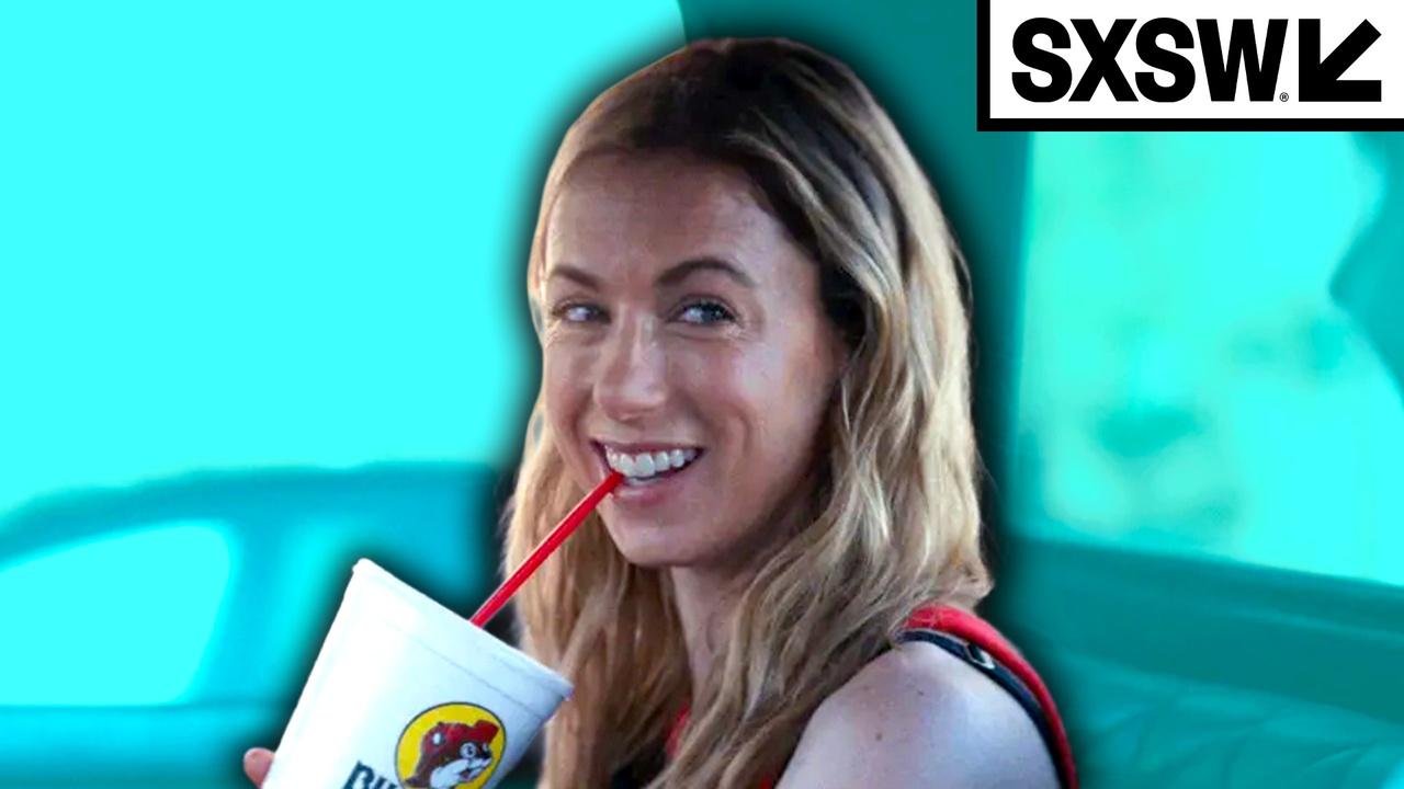 Iliza Shlesinger in Chasing Summer; SXSW logo.