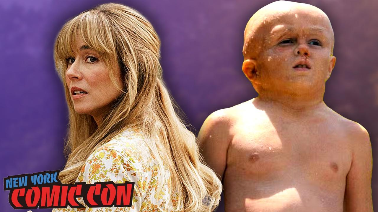 Linda Cardellini as Pamela Voorhees and Callum Vinson as Jason Voorhees in Crystal Lake.