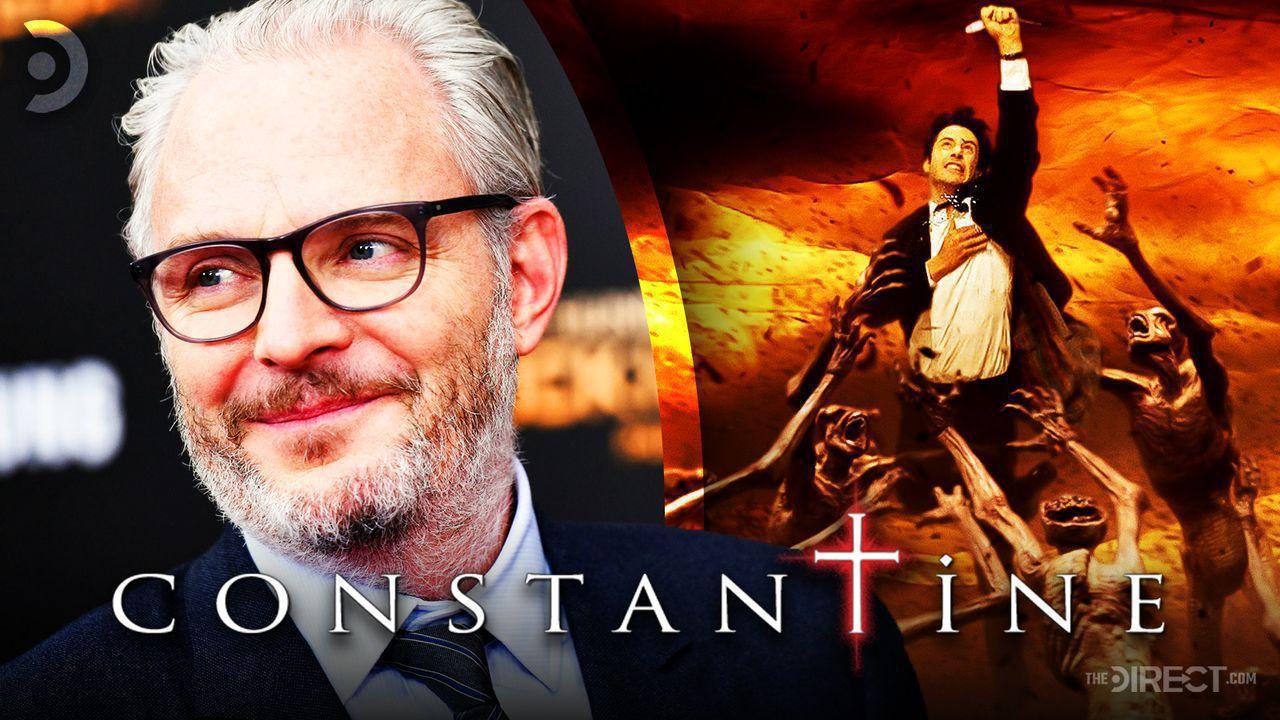 Constantine Director Francis Lawrence, John Constantine holding a cross, Constantine Logo