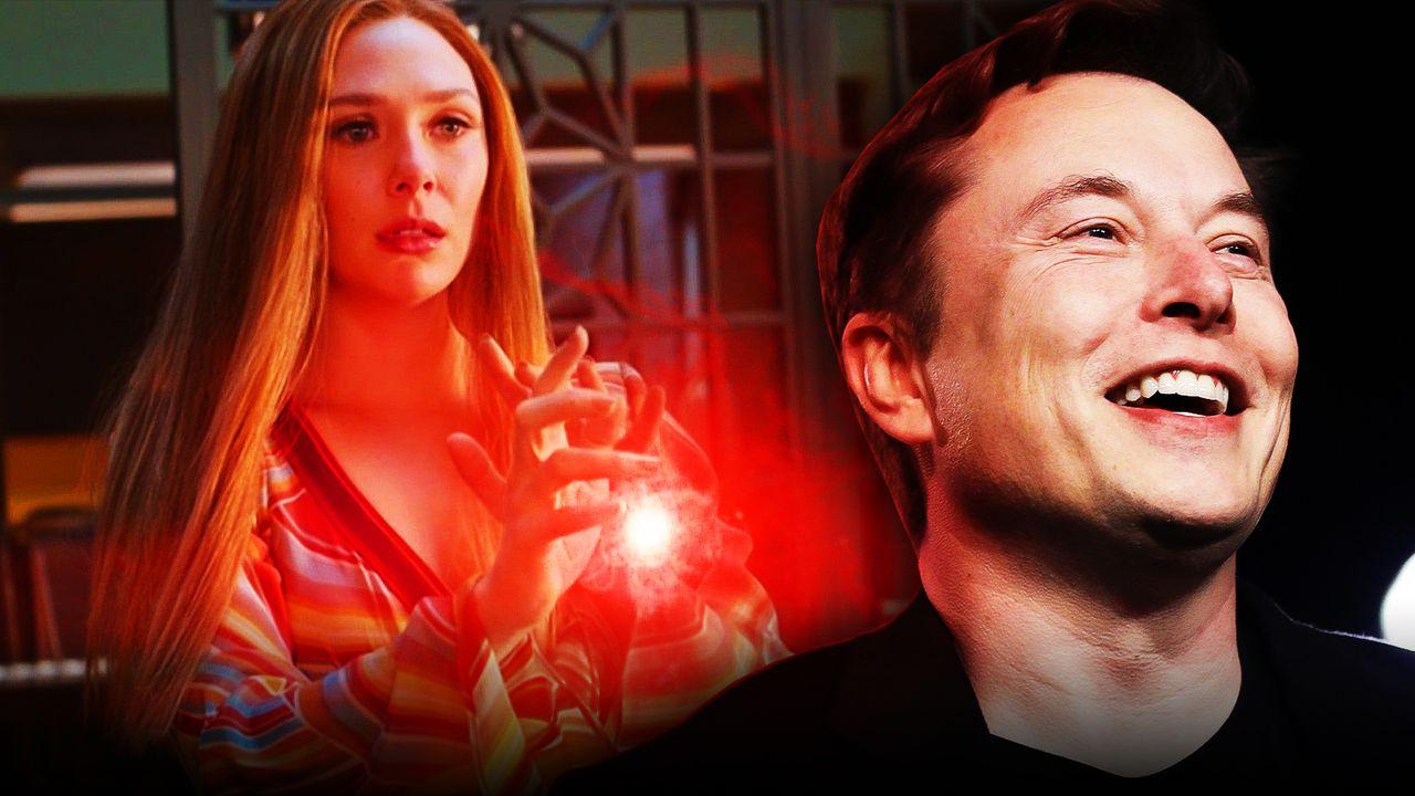 Elizabeth Olsen as Wanda Maximoff, Elon Musk