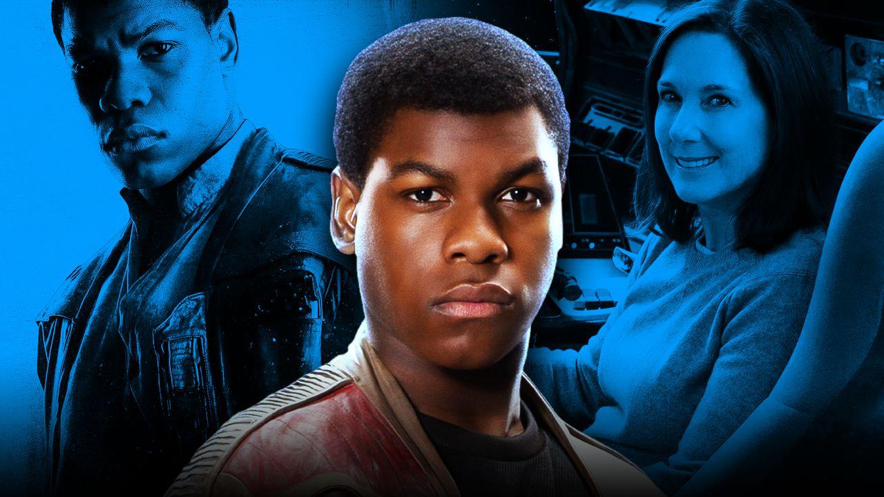 John Boyega as Finn, Kathleen Kennedy