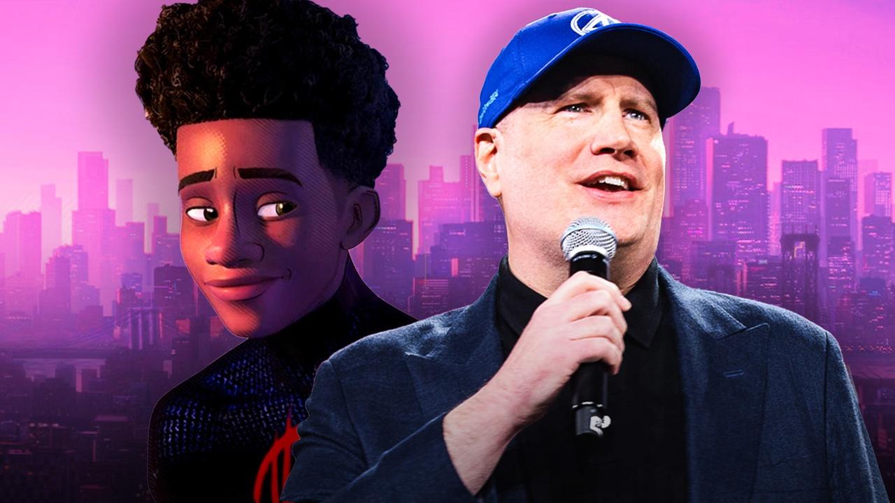 Miles Morales Spider-Man, Kevin Feige, New York background.