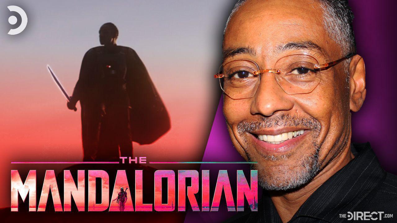 Giancarlo Esposito as Moff Gideon, The Mandalorian Logo, Giancarlo Esposito closeup