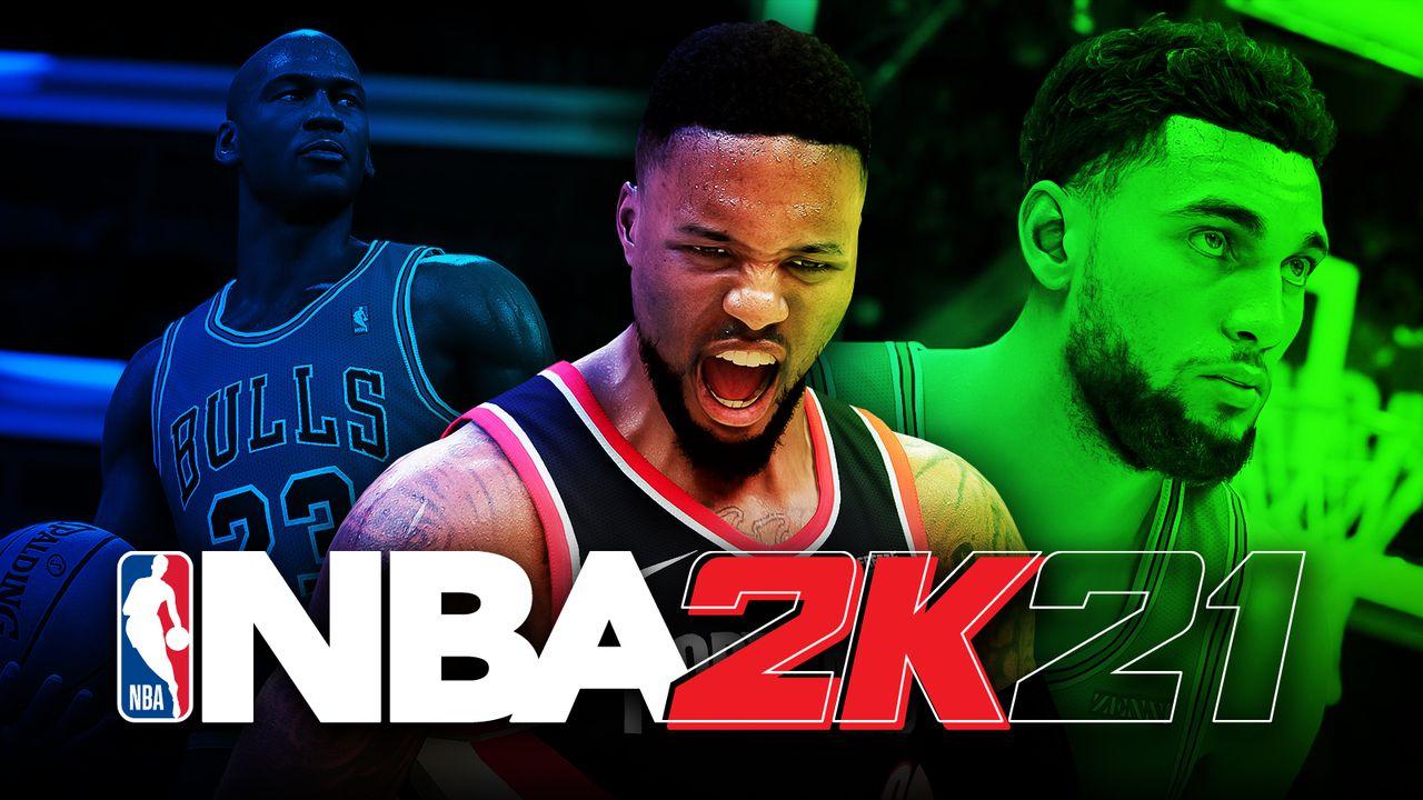 Michael Jordan, Damian Lillard, Zach Lavine, NBA2K21 logo