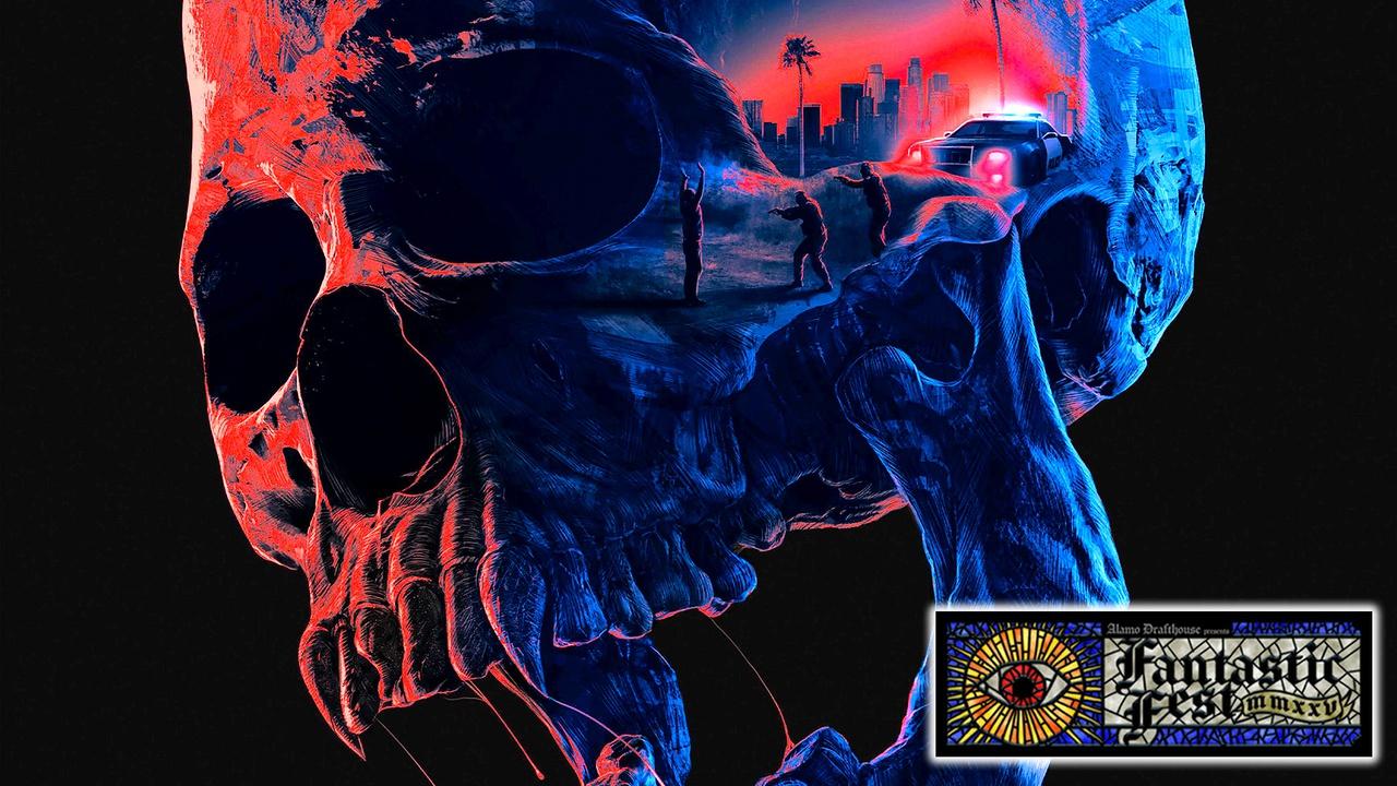 Night Patrol skull, Fantastic Fest logo.