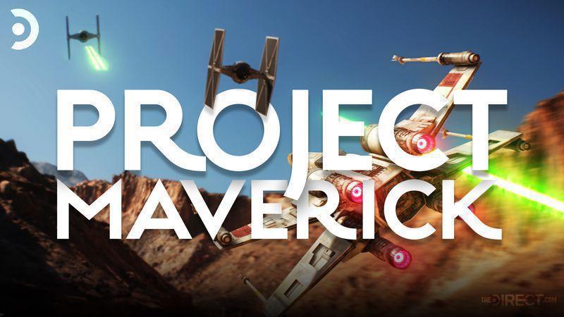 Project Maverick logo, Starfighters and Tie fighters battle