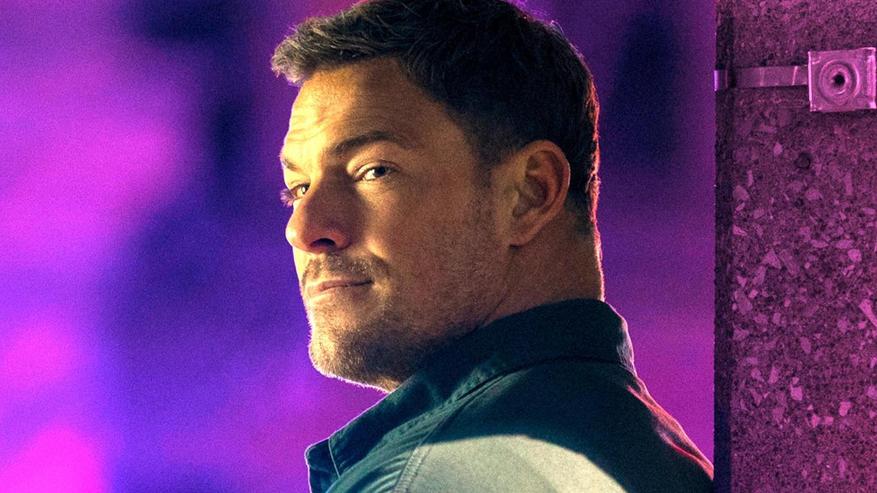 Reacher in the Neagley spinoff show against purple background.