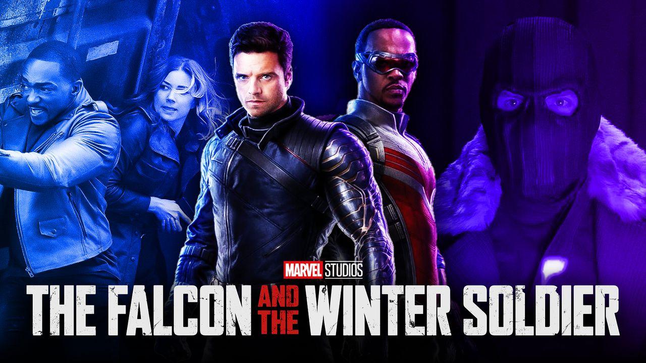 Falcon, Sharon Carter, Bucky, Sam Wilson, FATWS logo, Zemo