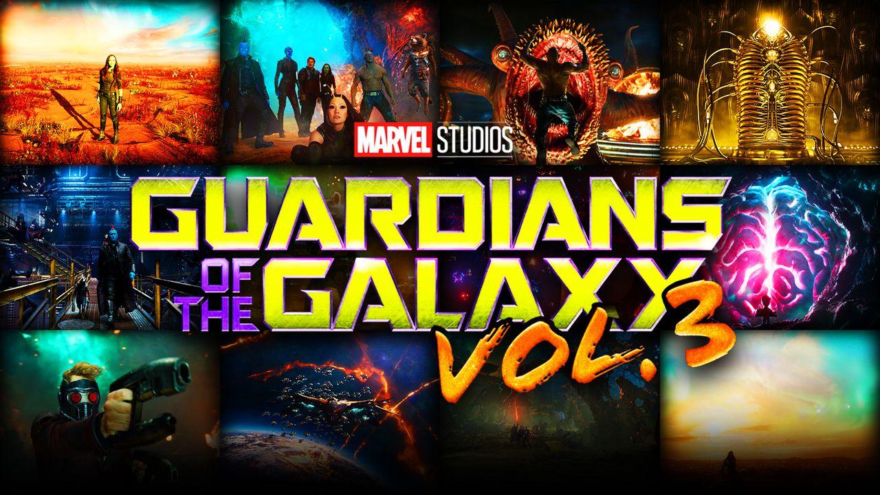 Guardians of the Galaxy Vol 3 logo, scenes