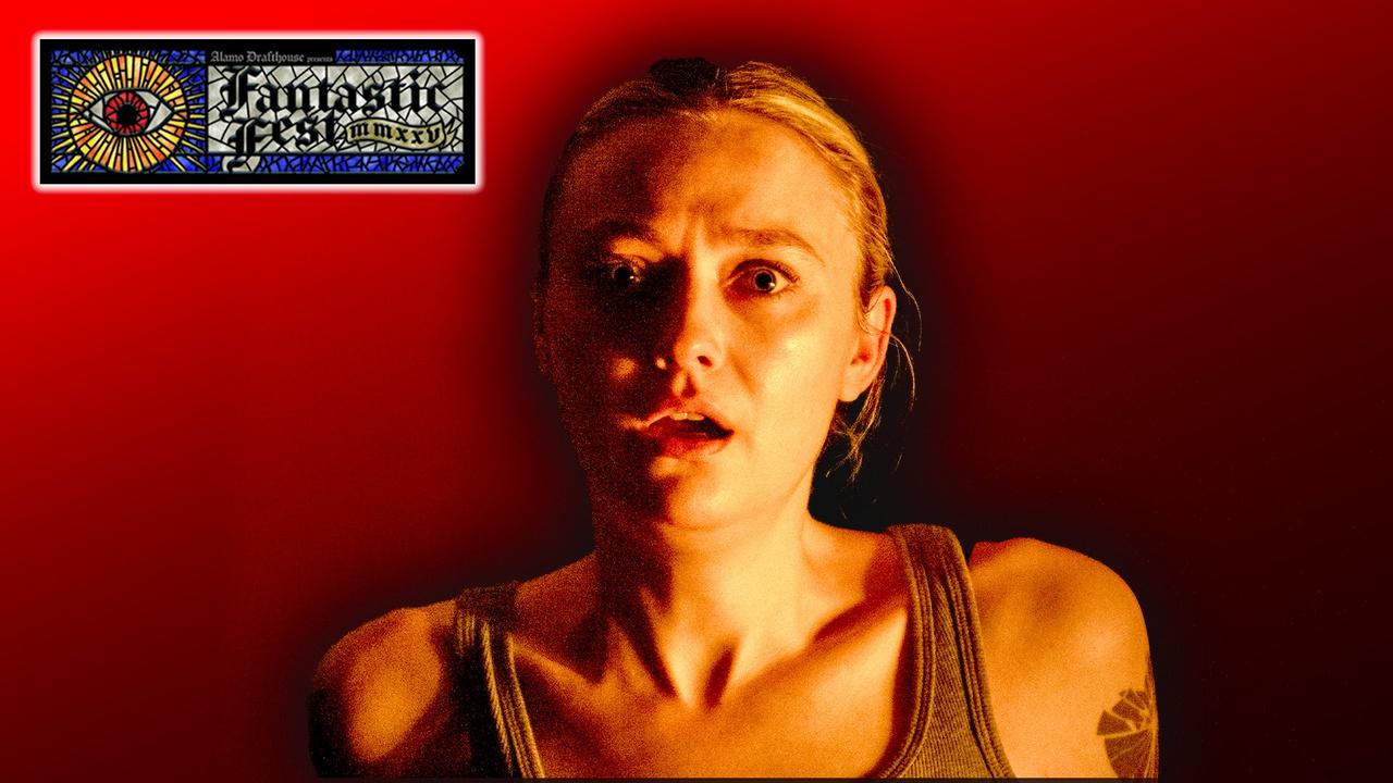Dakota Fanning in Vicious; Fantastic Fest logo.