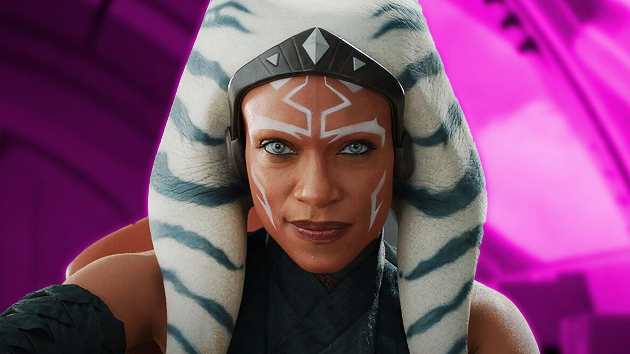 Rosario Dawson's Ahsoka, Pink Background