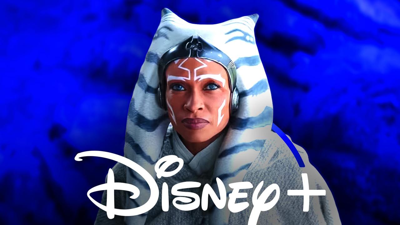 Rosario Dawson as Ahsoka Dawson, Disney+ logo