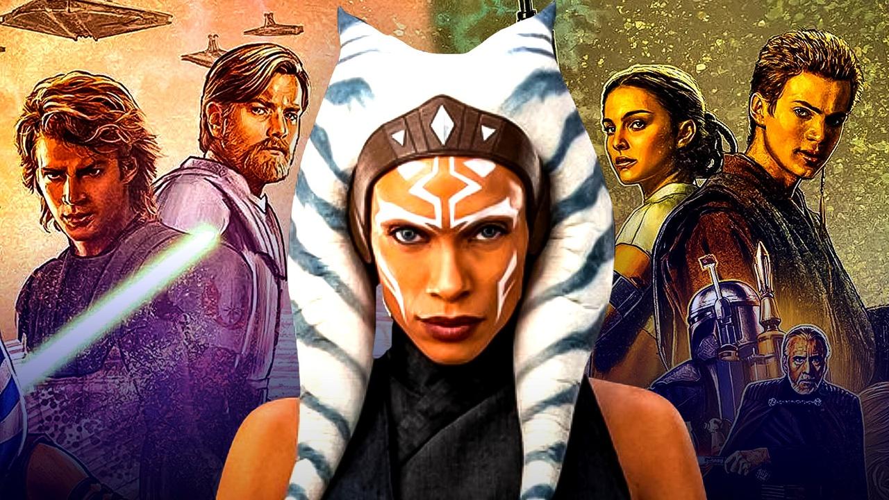 Anakin Skywalker, Obi-Wan Kenobi, Ahsoka Tano, Padme Amidala, young Anakin Skywalker, and Boba Fett.