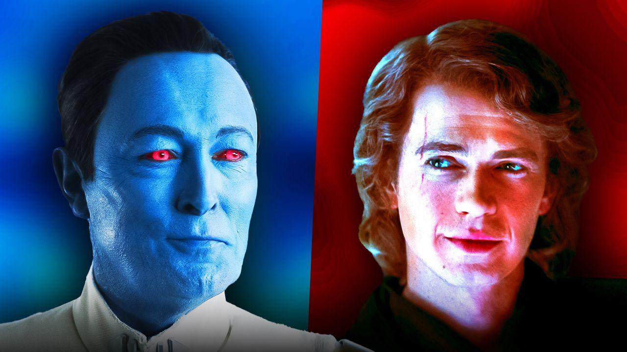 Lars Mikkelsen as Grand Admiral Thrawn, Hayden Christensen as Anakin Skywalker