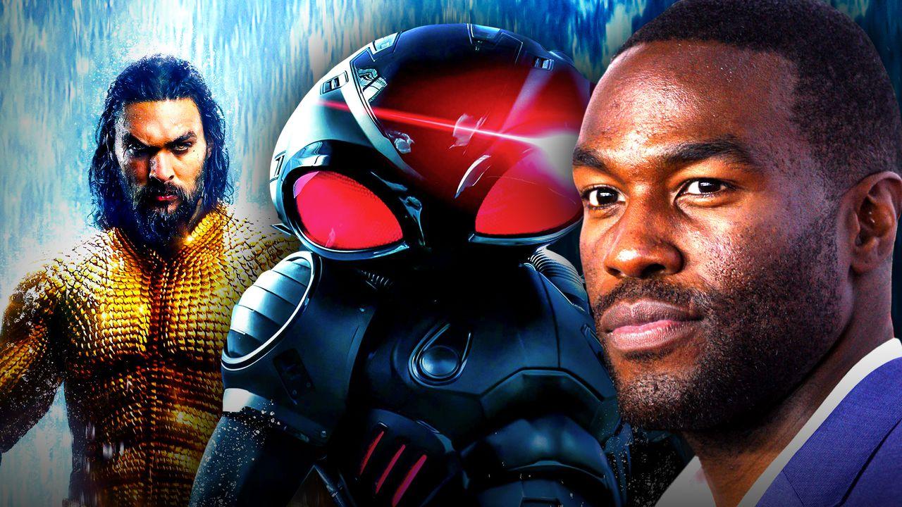 Yahya Abdul-Mateen II, Black Manta, Jason Momoa as Aquaman.