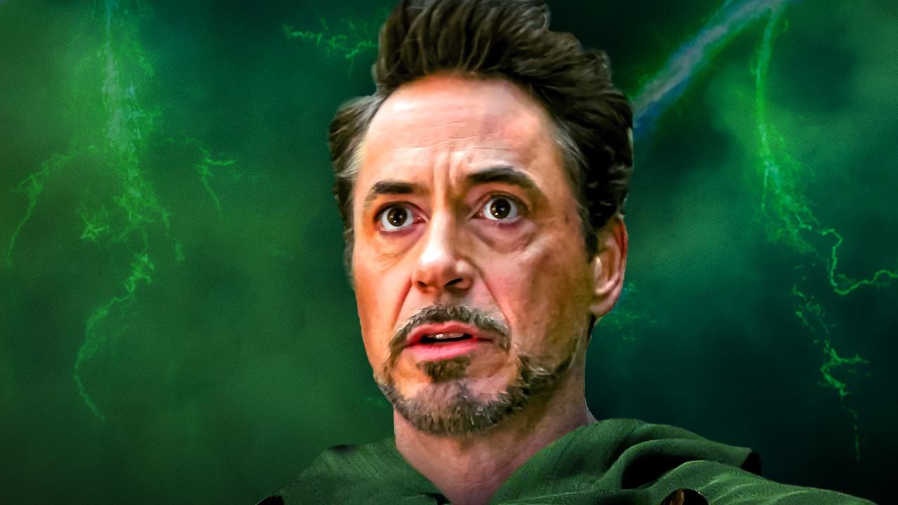 Robert Downey Jr in Doctor Doom robe