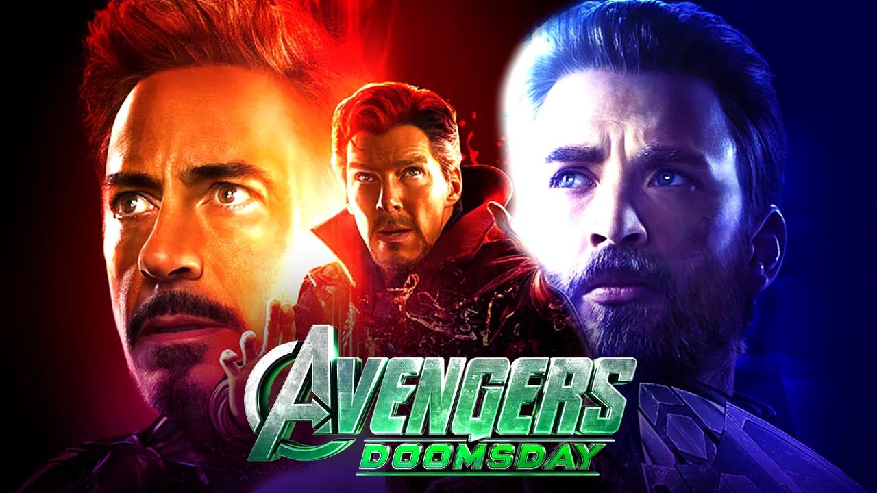 Avengers: Doomsday Logo, Iron Man, Doctor Strange, Captain America