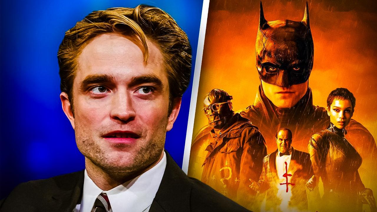Robert Pattinson and The Batman movie poster
