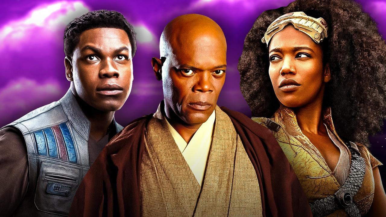 John Boyega as Finn, Samuel L. Jackson, Naomi Ackie as Jannah