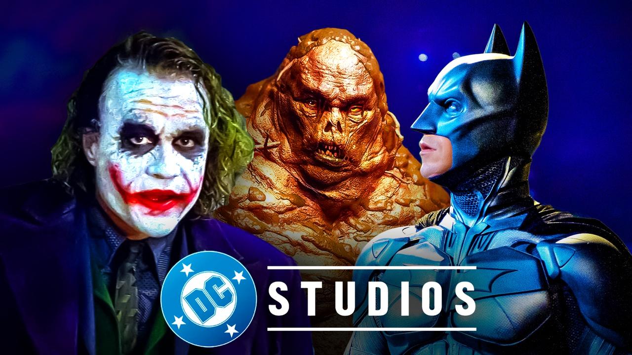 Clayface, Joker, Batman, DC Studios logo