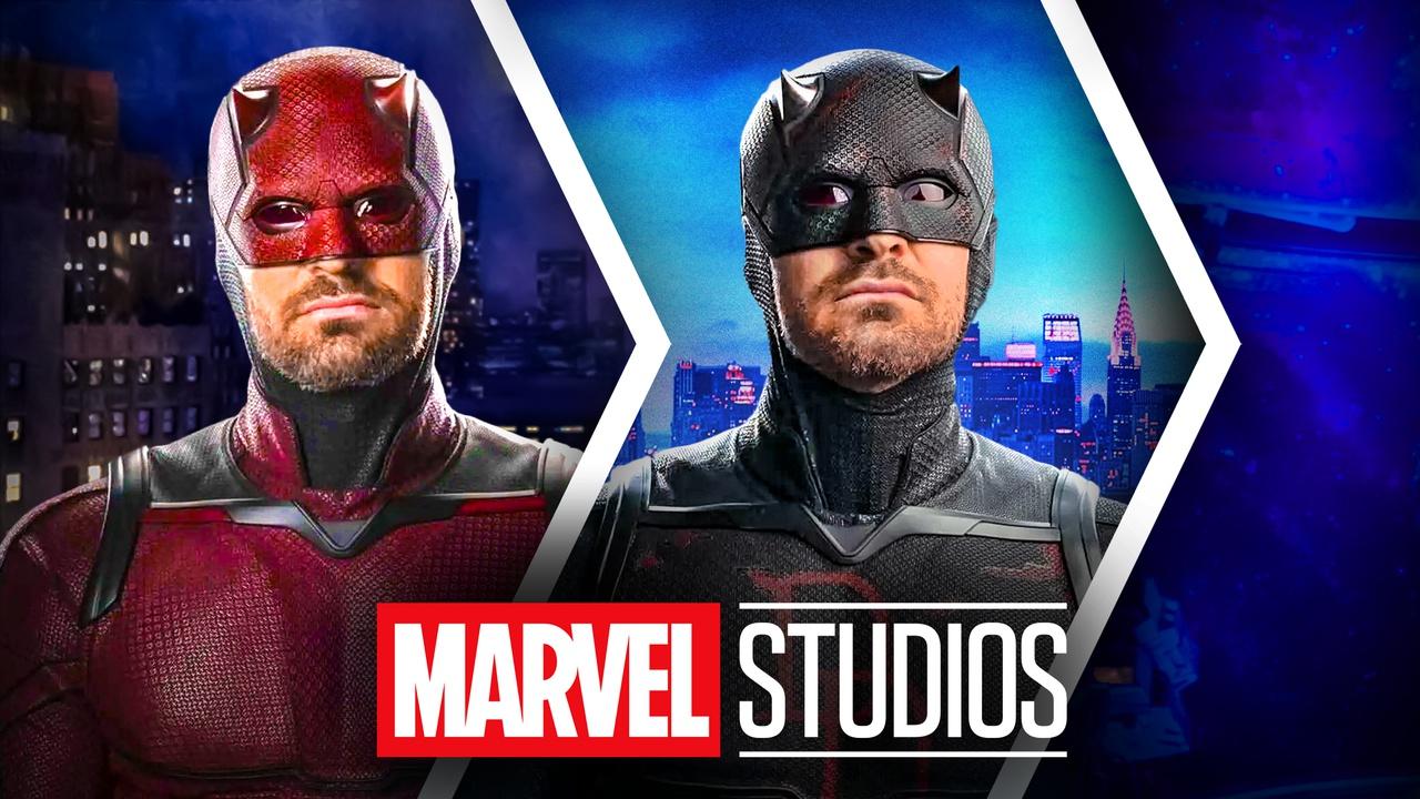Daredevil red suit, Daredevil black suit, Marvel Studios logo