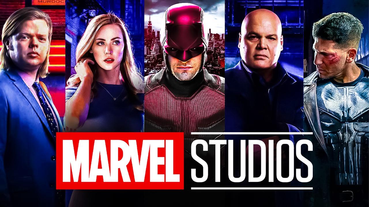 Daredevil: Born Again main characters Foggy, Karen Page, Daredevil, Kingpin, Punisher