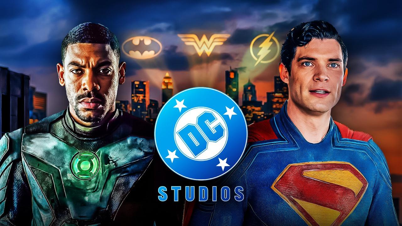 Aaron Pierre John Stewart, David Corenswet Superman, DC Studios Logo.