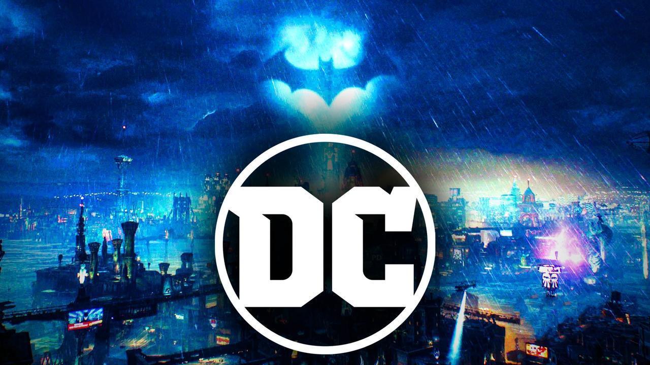 Gotham City, DC logo.