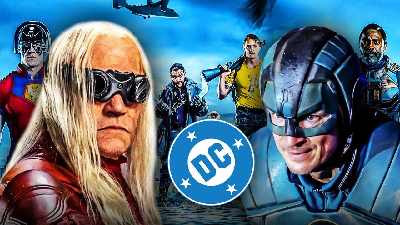 James Gunn's Suicide Squad with Michael Rooker, DC Logo.