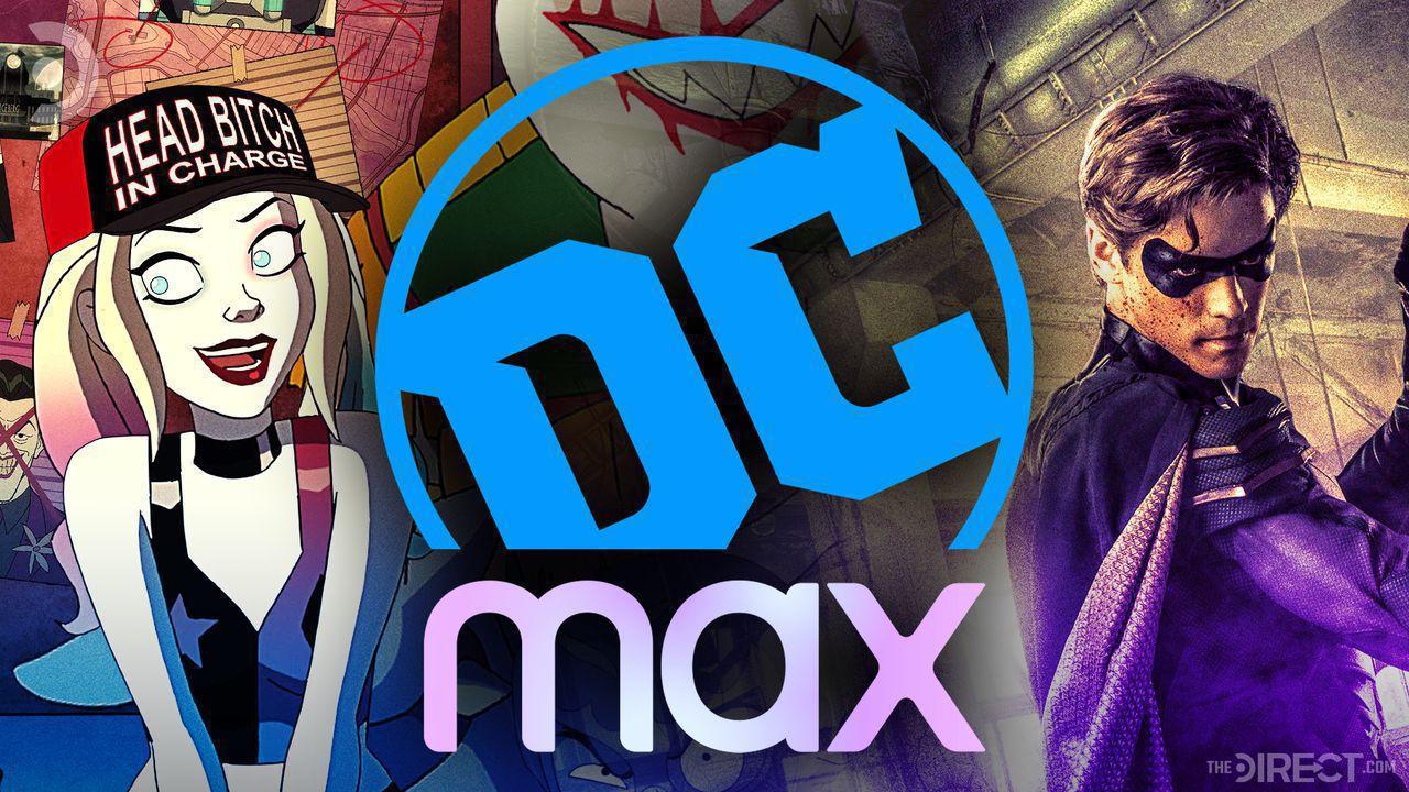 Cartoon Image of Harley Quinn, DC Logo combined with HBO Max Logo, Brenton Thwaites as Robin