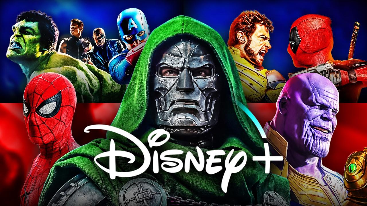 Doctor Doom alongside Thanos and numerous Marvel heroes.
