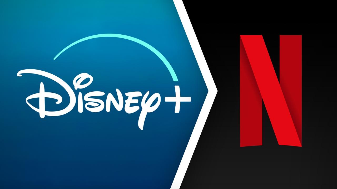 Disney Plus and Netflix N logos