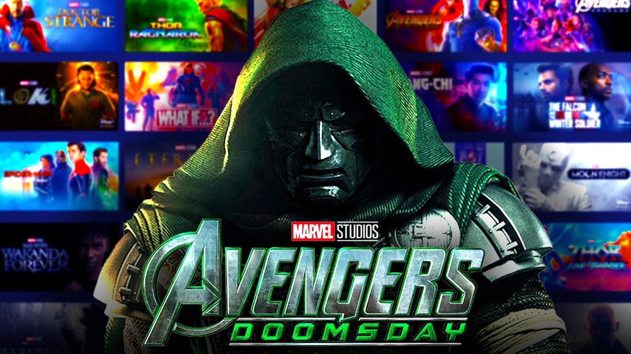 Doctor Doom, Avengers: Doomsday logo, MCU movies and shows on Disney+