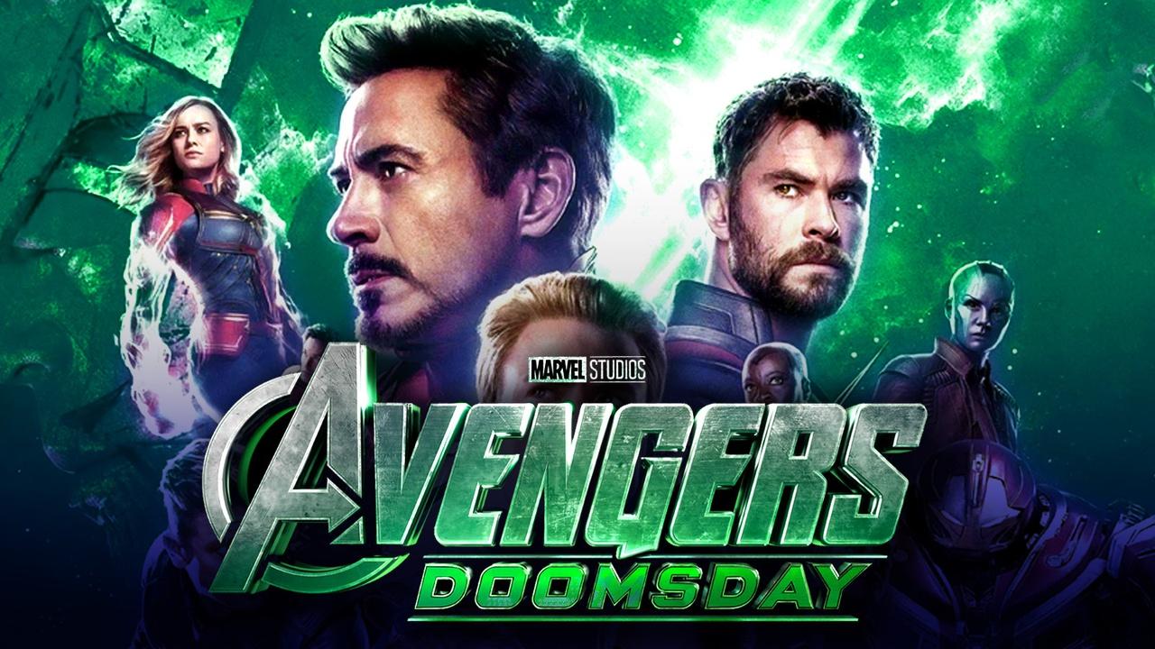 Captain Marvel, Iron Man, Thor, Nebula, Avengers: Doomsday logo