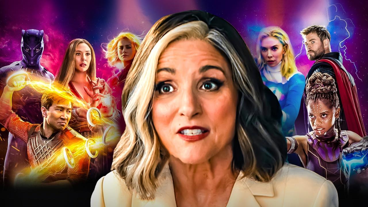 Julia Louis-Dreyfus, Marvel superheroes in background