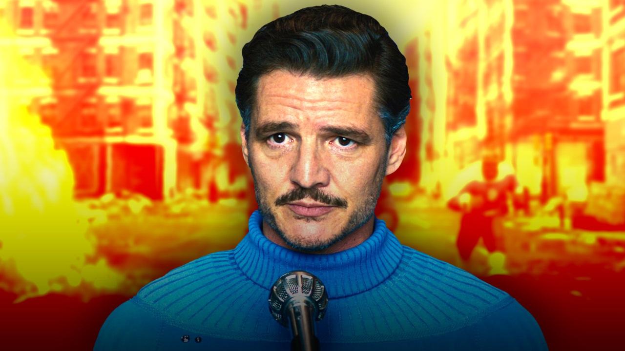 Pedro Pascal as Reed Richards, yellow background