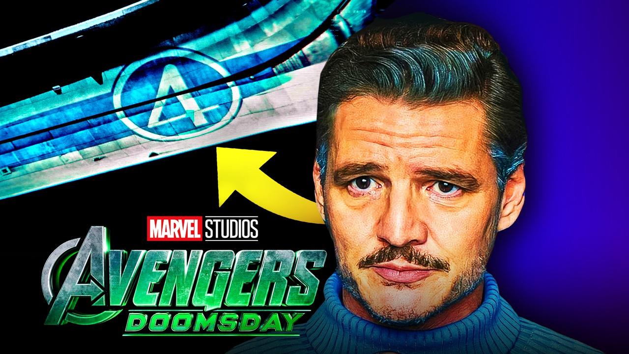 Pedro Pascal as Reed Richards, Avengers: Doomsday logo, Fantastic Four symbol on ship