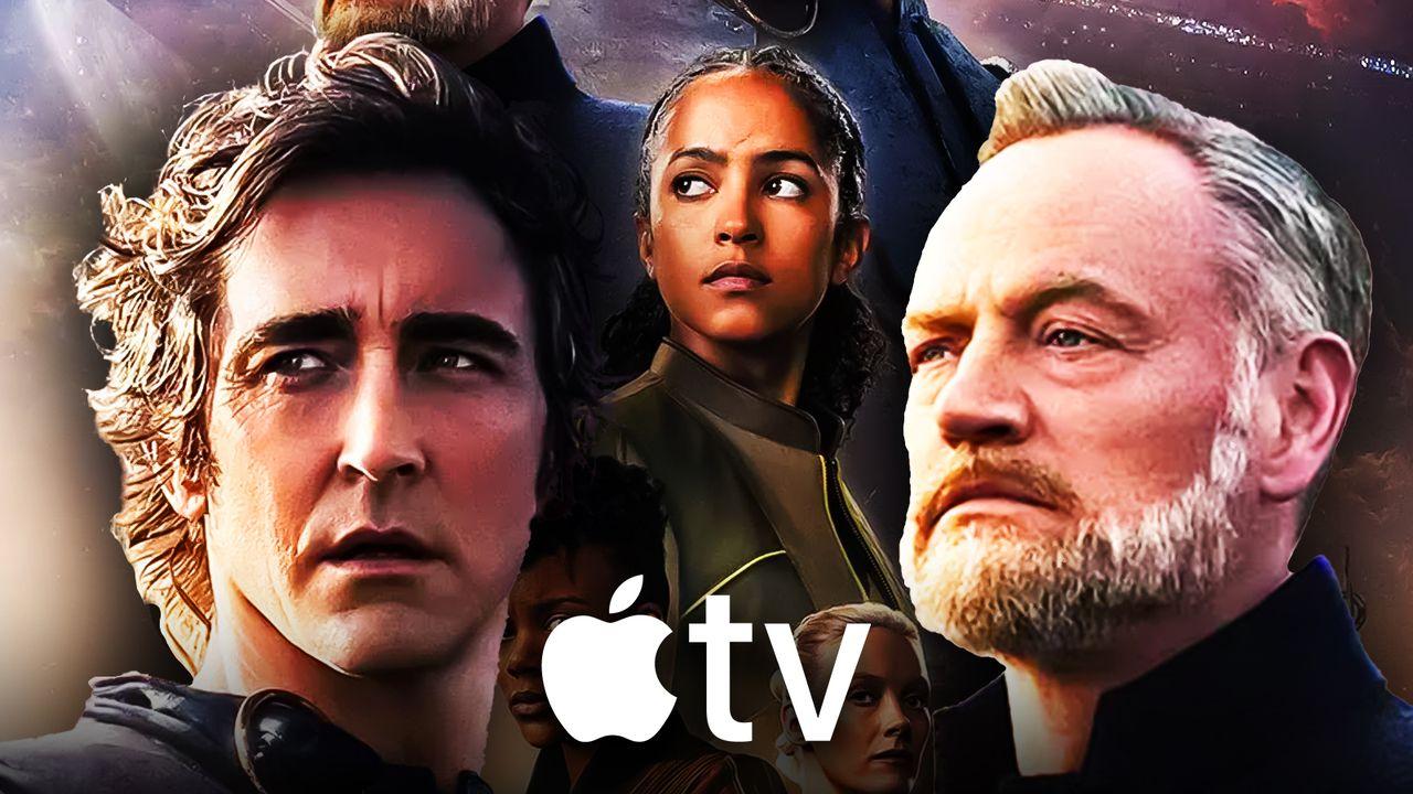 Foundation, Lee Pace, Jared Harris, Lou Llobell, Apple TV logo