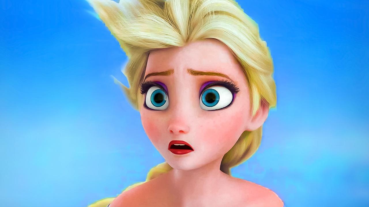 Elsa face in Frozen movie