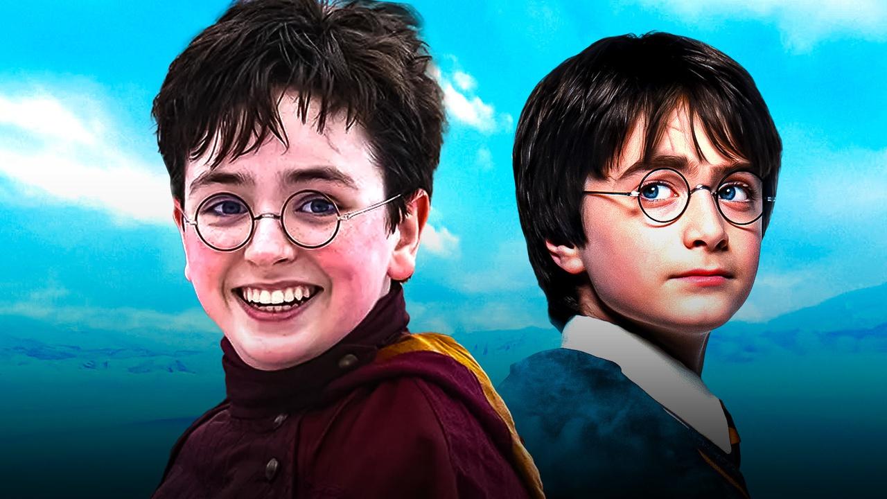 Dominic McLaughlin as Harry Potter, Daniel Radcliffe as Harry Potter.
