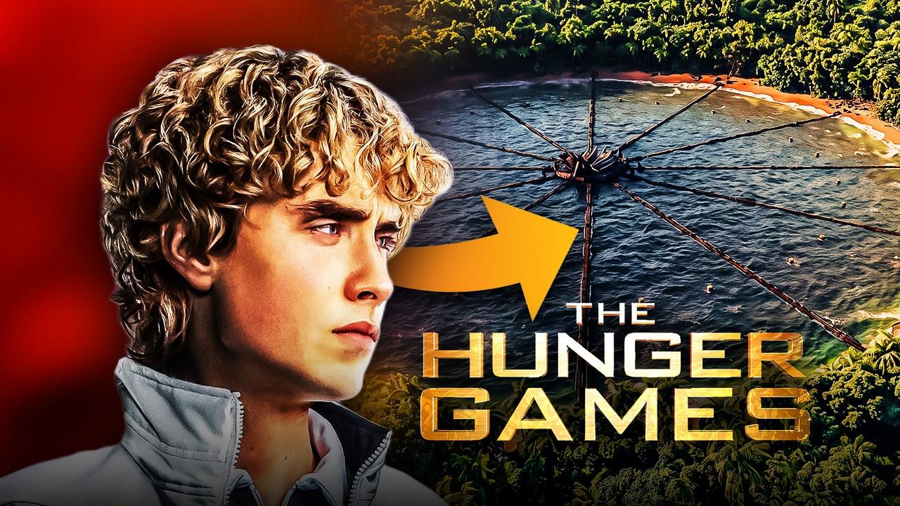 Joseph Zada as Haymitch Abernathy with Hunger Games Catching Fire arena.