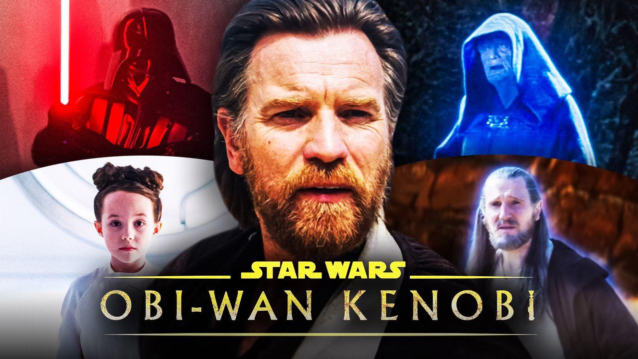 Obi-Wan Kenobi, Darth Vader, Palpatine, Leia, Qui Gonn Jinn