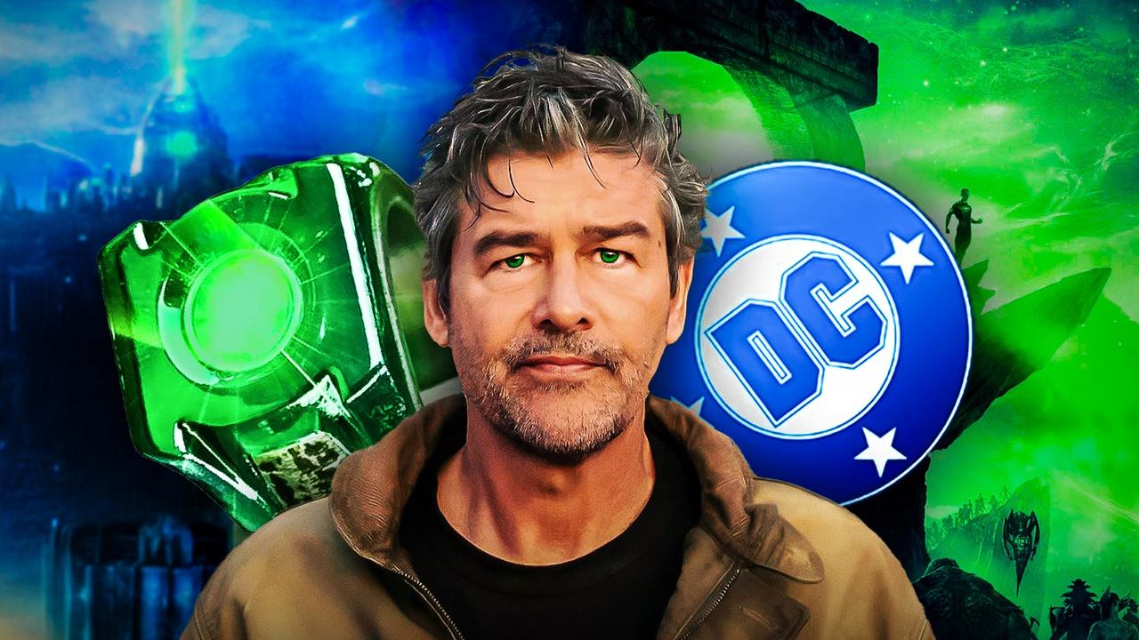 Kyle Chandler as Hal Jordan in Lanterns, Green Lantern Ring, DC logo