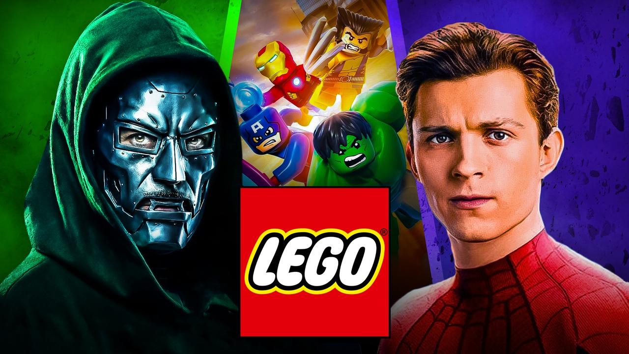 Doctor Doom, Tom Holland Spider-Man, LEGO logo