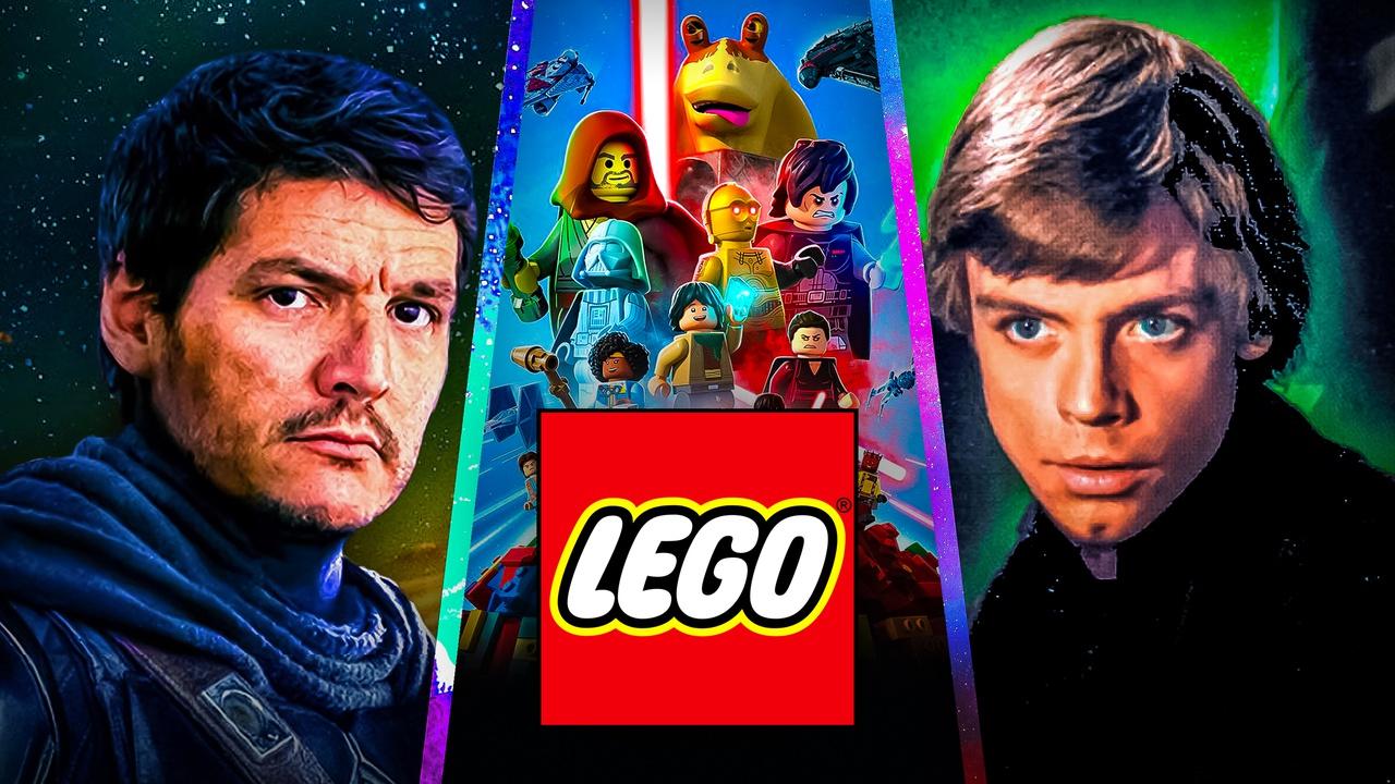 The Mandalorian, Luke Skywalker, LEGO logo, LEGO Star Wars characters